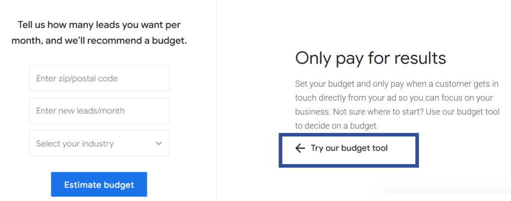 Google Guaranteed Budget Tool