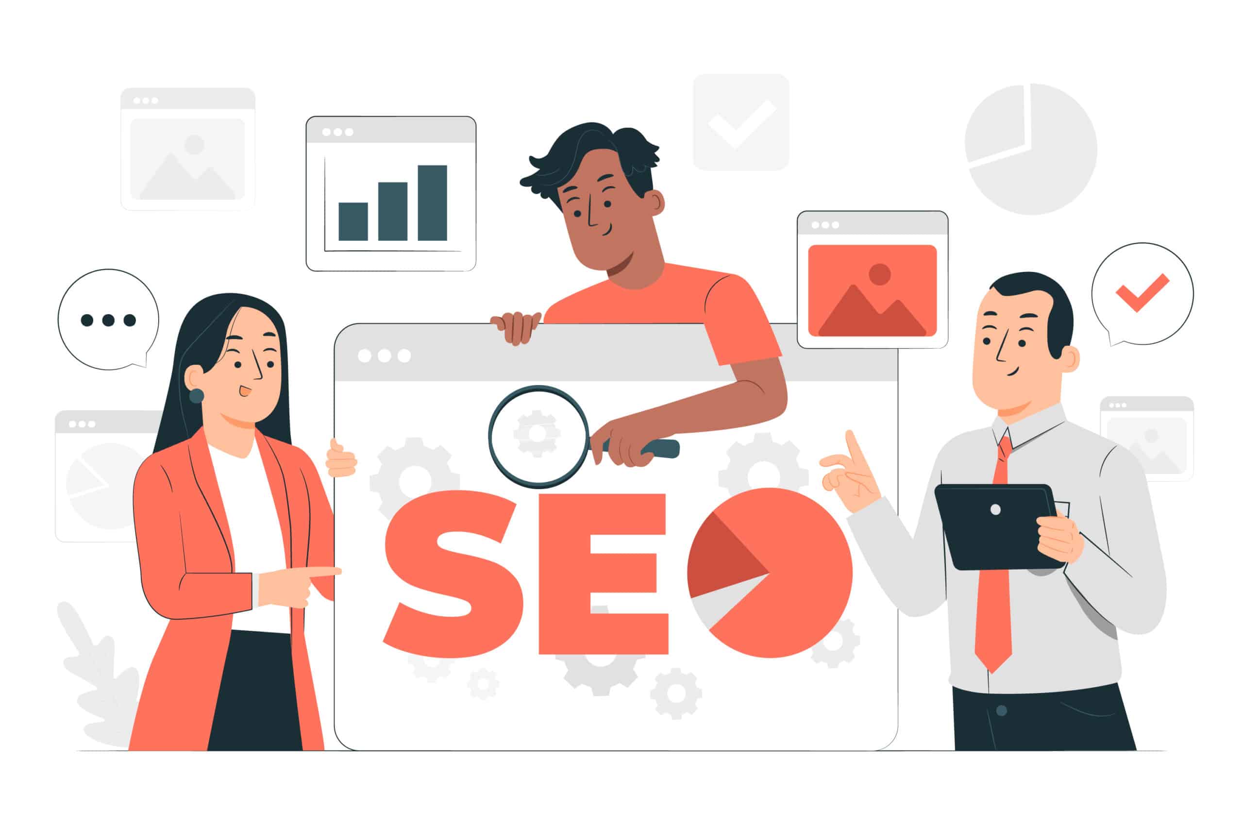 SEO, holistic SEO team looking at search engine