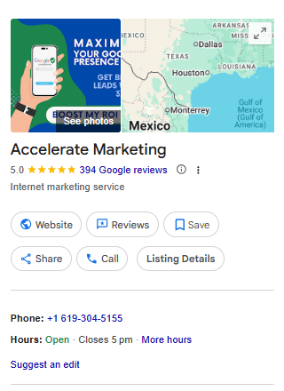 image showing how business information is seen on GBP